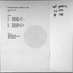285. BRUBECK, DAVE QUARTET-REFLECTIONS-1986-TEST PRESSING USA-CONCORD JAZZ-NMINT/NMINT