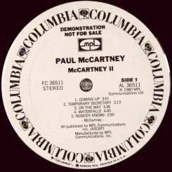 60. MCCARTNEY, PAUL-II+45s COMING UP (LIVE AT GLASGOW)-1980-ПЕРВЫЙ ПРЕСС(PROMO) USA-COLUMBIA-NMINT/NMINT